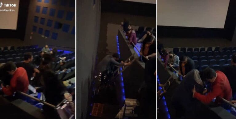 VIDEO: Van a ver una película al cine y sala se inunda de agua