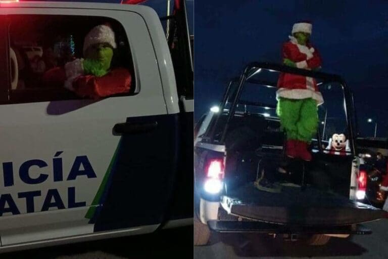 Policías arrestan al Grinch en Tamaulipas