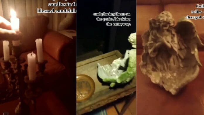 VIDEO: Sujeto realiza rituales nocturnos para proteger a su familia de los 