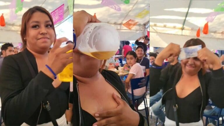 Joven gana dinero tras cumplir reto de beber una caguama en menos de 30 segundos