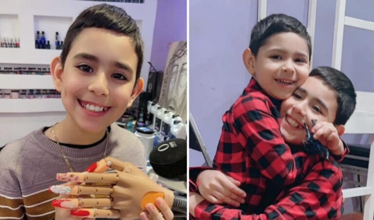 Niño abre negocio como manicurista y se vuelve viral