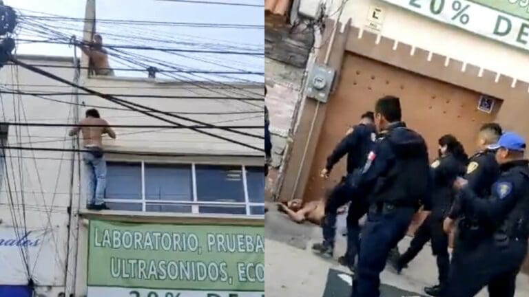 ladrón intentaba escapar por el techo pero es acorralado por ciudadanos y la policía