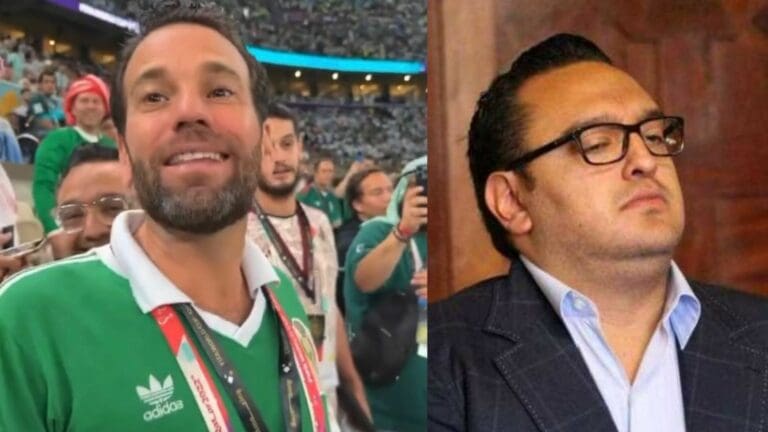 VIDEO: Captan a Miguel Alonso Olamendi, presunto prestanombres de Aureoles, escondiéndose tras Loret de Mola en Qatar