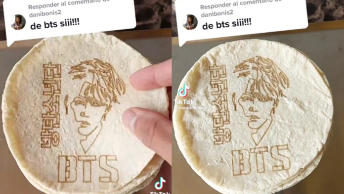 Hombre vende tortillas personalizadas de BTS