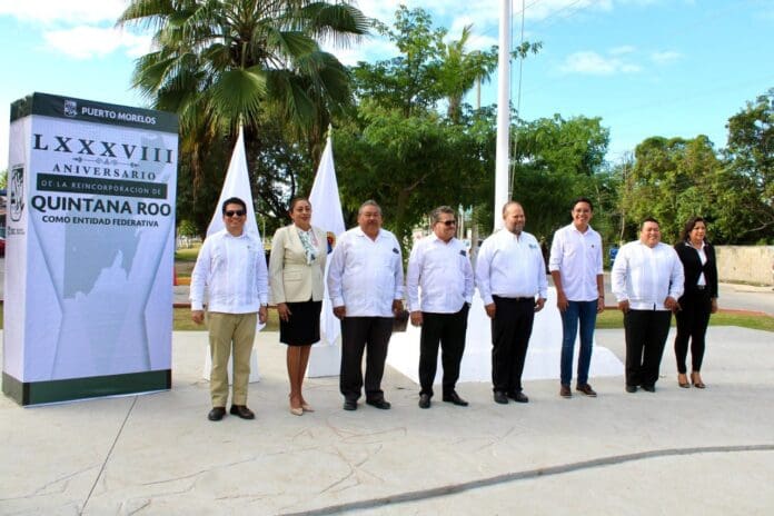 CONMEMORAN EN PUERTO MORELOS EL 88 ANIVERSARIO DE LA REINCORPORACIÓN DE Q. ROO COMO ENTIDAD FEDERATIVA
