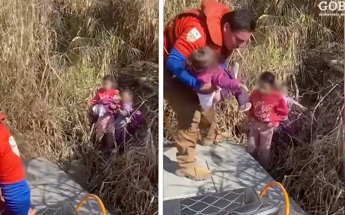 VIDEO: Tres niñas migrantes son salvadas de ser arrastradas por el Río Bravo