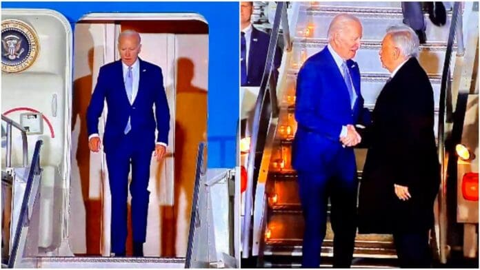 Biden aterriza en el AIFA y es recibido por AMLO