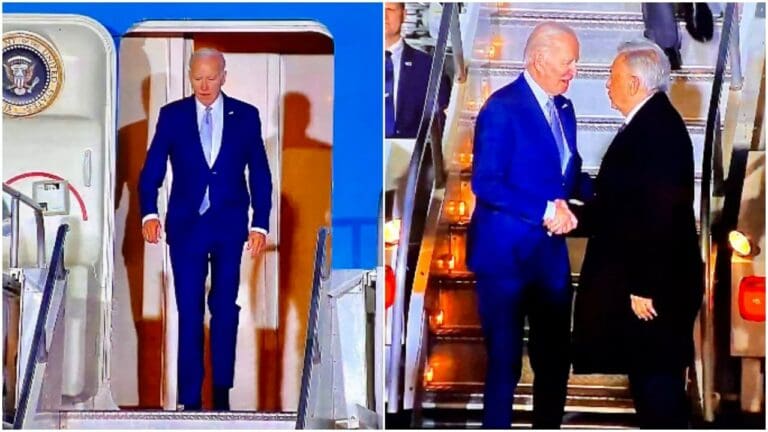 Biden aterriza en el AIFA y es recibido por AMLO