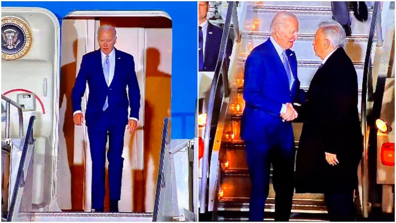 Biden aterriza en el AIFA y es recibido por AMLO