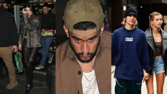 Justin junto Hailey Bieber en una cita doble con Kendall Jenner y Bad Bunny en Los Ángeles