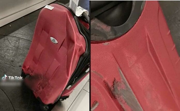 VIDEO: Usuario denuncia que le entregaron la maleta destrozada al llegar al AICM