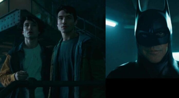 Estrenan avance de The Flash, cinta en la que además de su protagonista Ezra Miller, sale Michael Keaton como Batman.