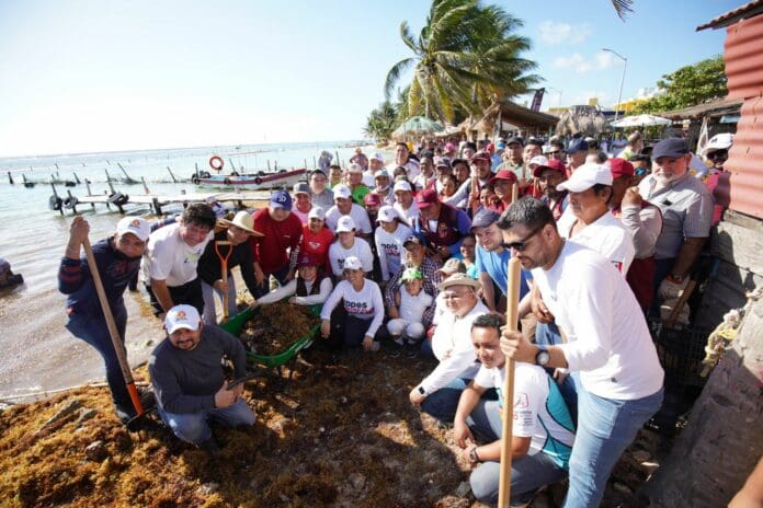 El reto nos pone en acción, Mara Lezama arranca la jornada permanente “Tod@s contra el Sargazo”
