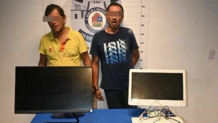 Con las ,manos en la masa, sorprenden a presuntos ladrones de escuela en Cancún