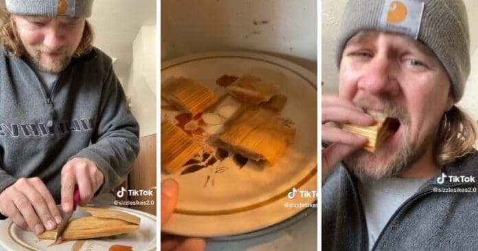 Video: Extranjero prueba un tamal por primera vez, pero… lo come con todo y hoja