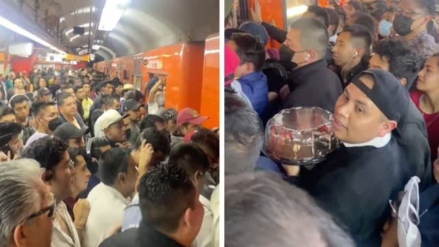 Llevaba un pastel en hora pico del Metro y todo TikTok quiere saber si llegó intacto