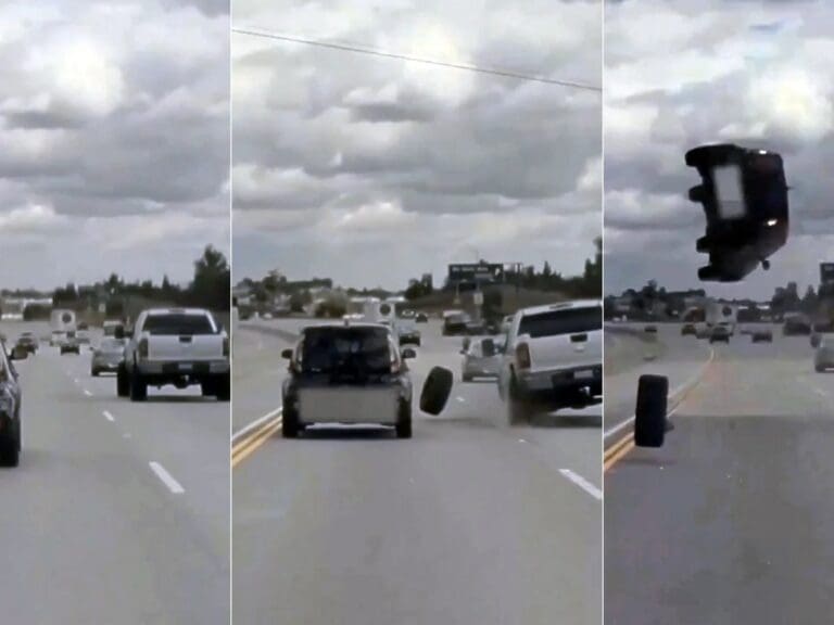 VIDEO: Neumático sale disparado de un coche y ocasiona grave accidente