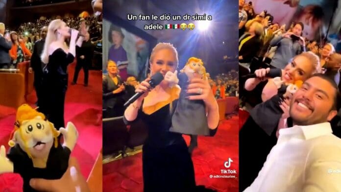 Video: Mexicano sorprende a Adele con un Dr. Simi durante concierto en Las Vegas