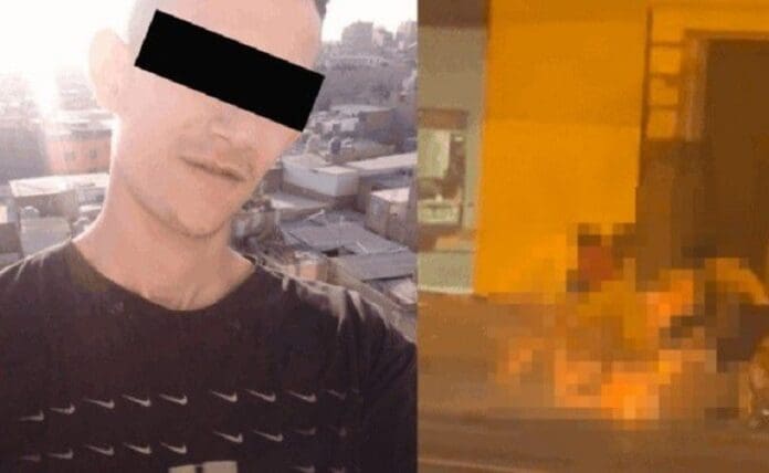 Hombre le prende fuego a su novia en plena plaza, la chica lo quería terminar