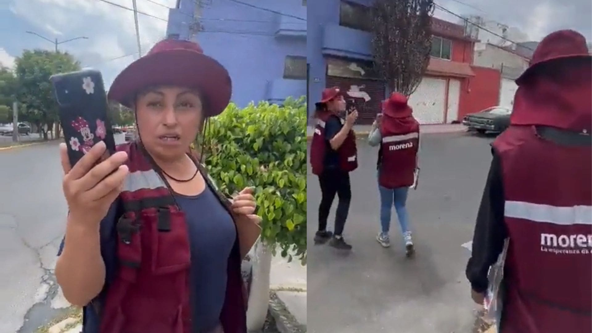 “Está loco”: Confrontan a supuestos promotores de Morena por hacer proselitismo electoral y así le responden