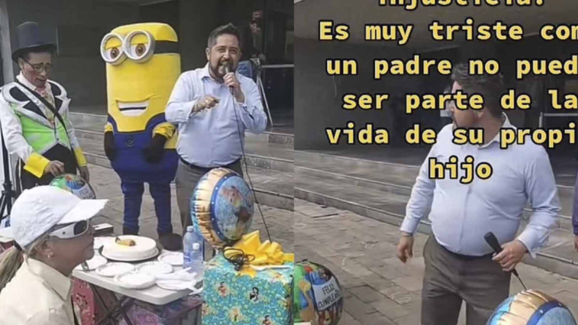 VIDEO: Padre celebra cumpleaños de su hija afuera de un juzgado porque su ex no le deja verla