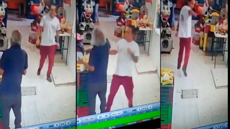 VIDEO: Sujete golpea a abuelito que acomodaba productos en un mercado de Edomex