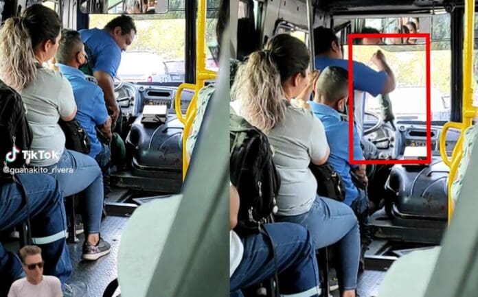 Chofer rompe la palanca de su camión en pleno trayecto con pasajeros