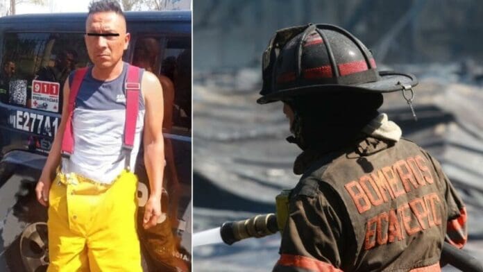 Hombre se disfraza de bombero para robar durante incendio en el Edomex