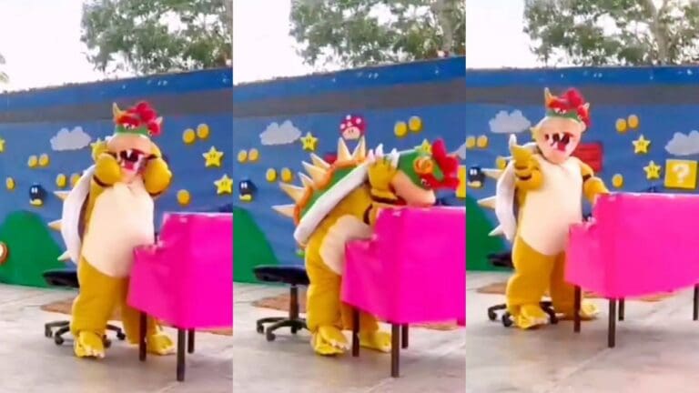 Directora de una primaria interpretó el papel de Bowser y se ganó el corazón de los internautas