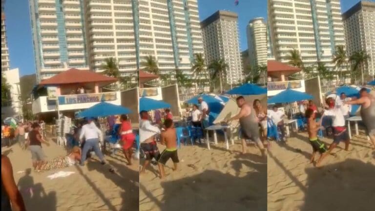 VIDEO: Pelea entre turistas y vendedores en playa de Acapulco dejó varios heridos