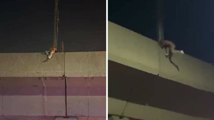 Rescatan a hombre que trató de arrojarse desde un tramo elevado del Metro de Monterrey