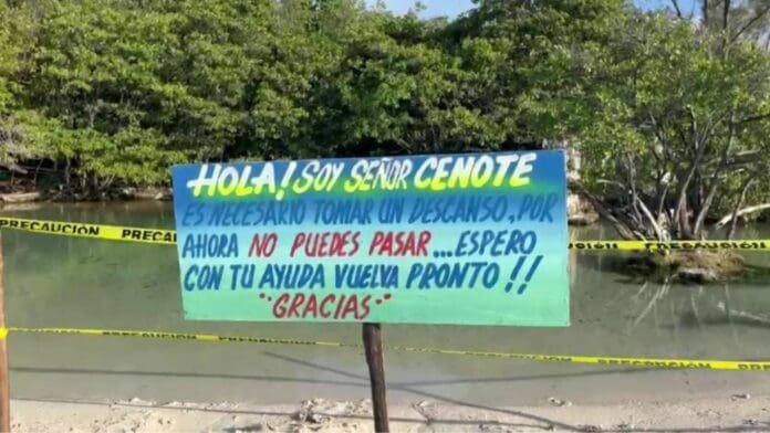 Cierran cenote de Punta Esmeralda de Playa del Carmen de manera preventiva