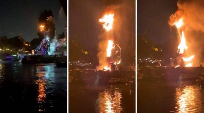 VIDEO: Atracción de Disneyland se incendió en pleno espectáculo