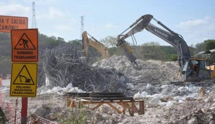 Se desploman 4 pilotes del Tren Maya en Campeche