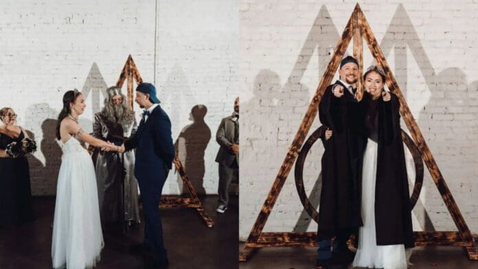 Pareja gastó una buena lana en su boda temática de ‘Harry Potter’ y los muggles los criticaron