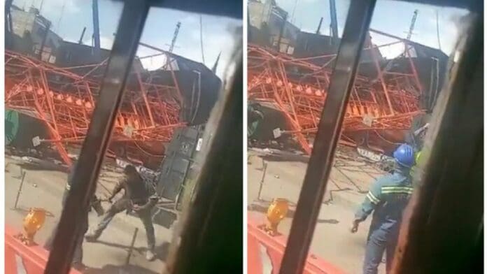 Cae estructura metálica en obras de la Línea 12 del Metro