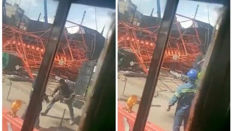 Cae estructura metálica en obras de la Línea 12 del Metro