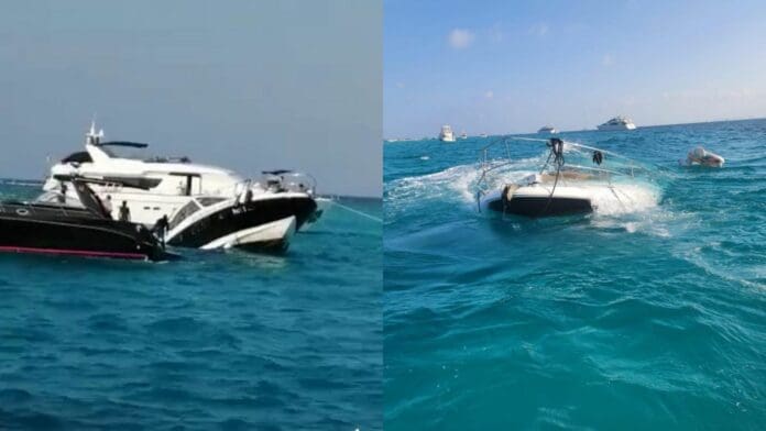 Naufraga yate en Isla Mujeres; rescatan a 15