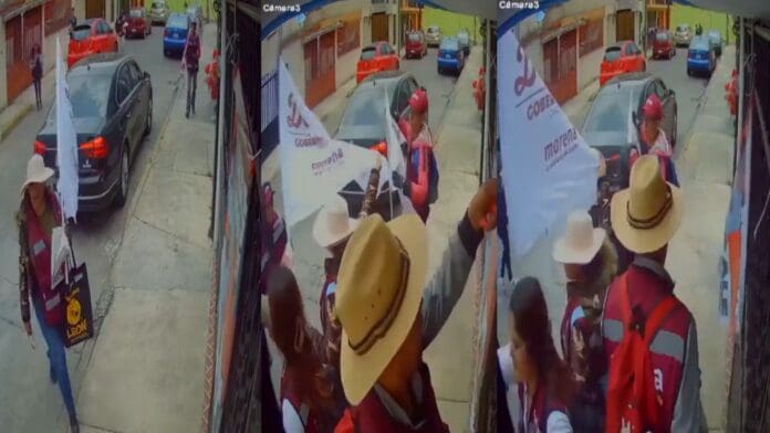 VIDEO: Captan a seguidores de Morena quitando afiches de Ale del Moral en Edomex