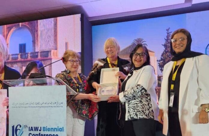 Ministra presidenta Norma Lucía Piña recibe en Marruecos el premio de Derechos Humanos 2023