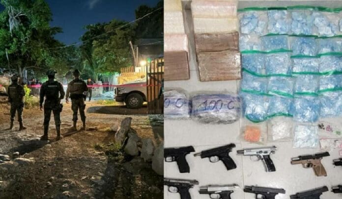 La Policía de Tulum halló drogas por un valor cercano al millón de dólares, así como armas cortas y municiones.