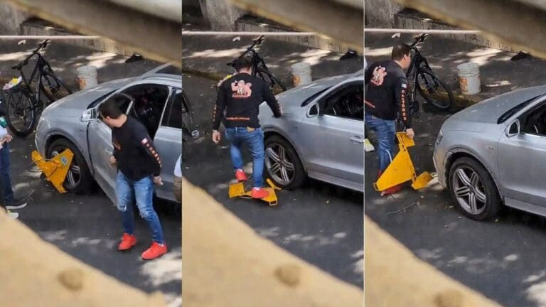 Lord Inmovilizadores: Hombre arranca "araña" que le pusieron policías en Guadalajara