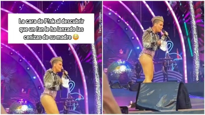 Un fan de Pink arrojó las cenizas de su madre al escenario en pleno concierto