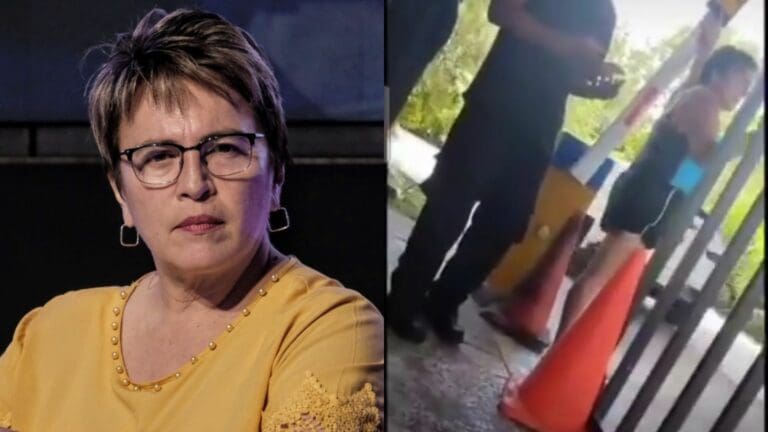 Laura Beristain exhibe prepotencia contra elementos de seguridad de su fraccionamiento, Allegranza Playa del Carmen