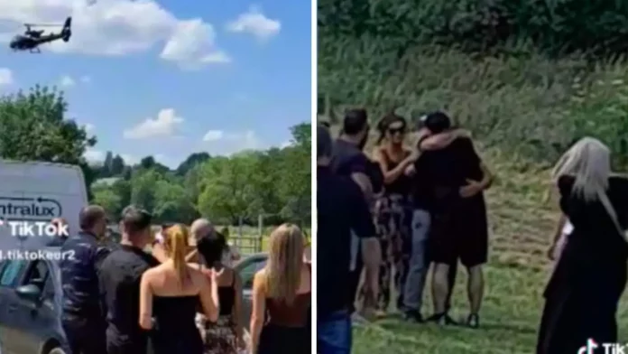 Finge su muerte y llega a su funeral en helicóptero