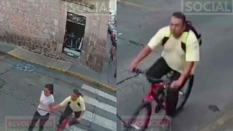 VIDEO: Captan a hombre en bicicleta acosando a mujeres en calles de Morelia