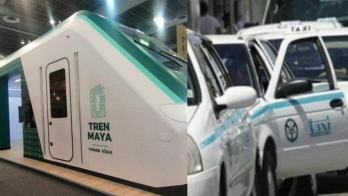 Taxistas de Playa del Carmen negocian para poder operar en la terminal del Tren Maya