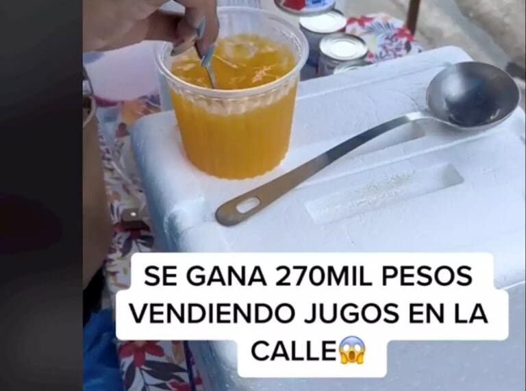 Vendedora de jugos gana casi 90 mil pesos mensuales y usuarios en redes piden revelar su secreto