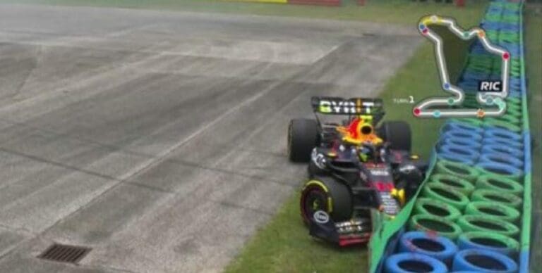 Otro mal fin de semana para el mexicano "Checo" Pérez. Comenzó las prácticas del Gran Premio de Hungría chocando.