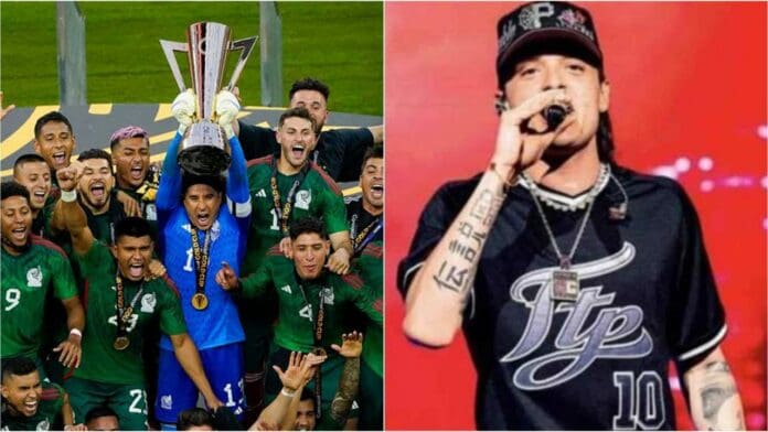 Selección Mexicana celebra triunfo en Copa Oro con Peso Pluma